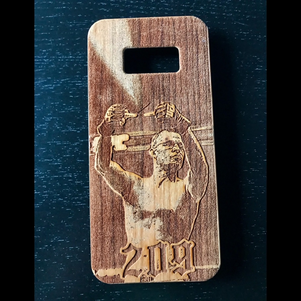 NATE DIAZ Brand new engraved wood phone case